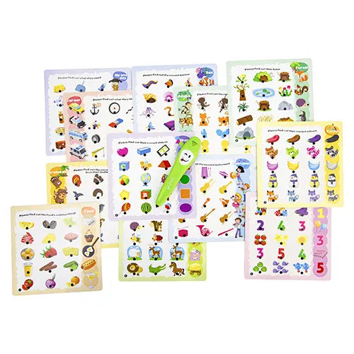 12 flash cards with talking pen english electronic toy 3