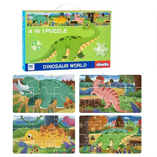 4 in 1 dinosaur puzzle jigsaw 1