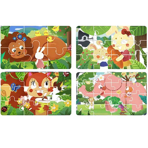 4 in 1 puzzle forest animals 5