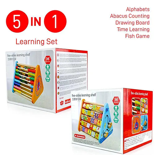 5 in 1 learning toy wooden letters abacus 8