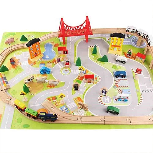 car track wooden 75 pc 2