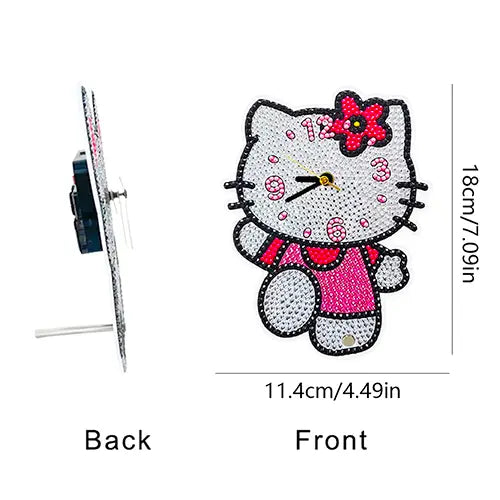 clock diy diamond painting kitty 7