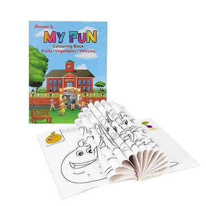 coloring book my fun fruits vegetables vehicles 1