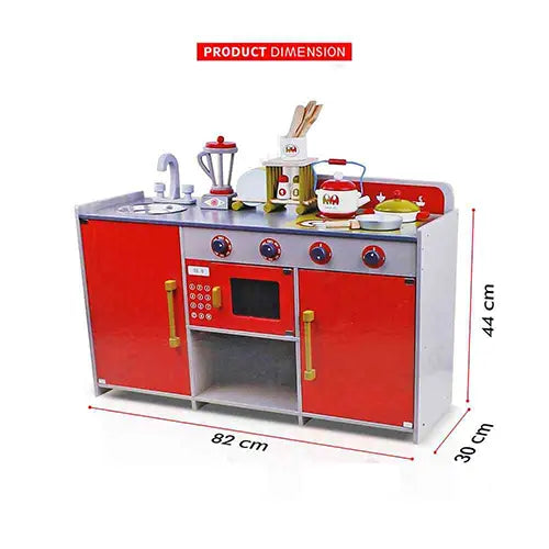 european kitchen red wooden 5