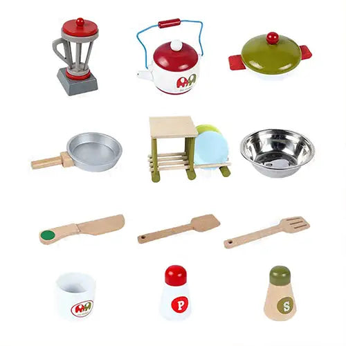 european kitchen red wooden 6