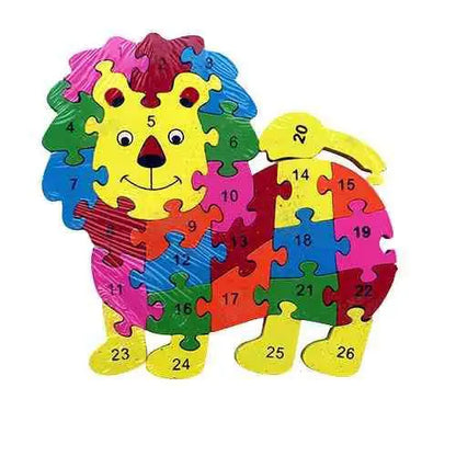 jigsaw puzzle lion letters and numbers 1