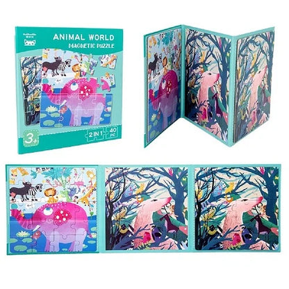 magnetic puzzle 2 in 1 foldable book for toddlers 1