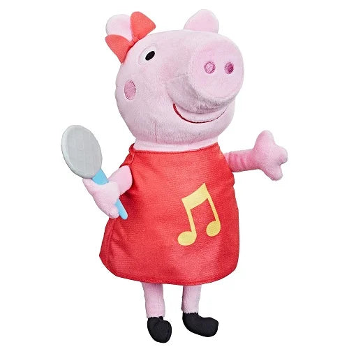 peppa pig oink along songs peppa singing plush doll with sparkly red dress and bow 2