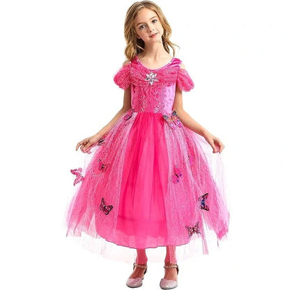 Princess Pink Dress with Butterflies