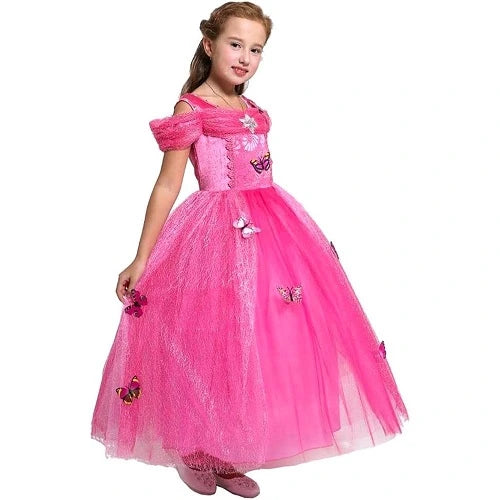 Princess Pink Dress with Butterflies