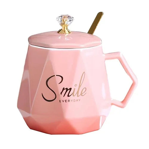 smile premium mug with spoon and lid 1