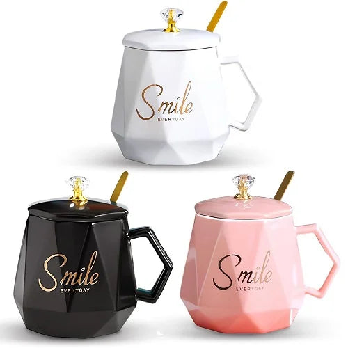 smile premium mug with spoon and lid 4