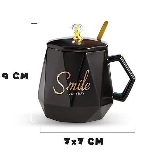 smile premium mug with spoon and lid 8