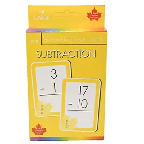 subtraction skill building flash cards 1