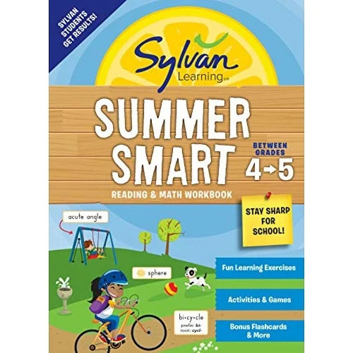 summer smart reading & math workbook sylvan learning between grades 4 5