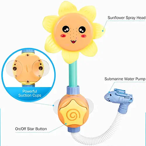 sunflower bath tub toy for toddlers with shower 3