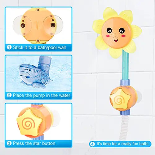 sunflower bath tub toy for toddlers with shower 5