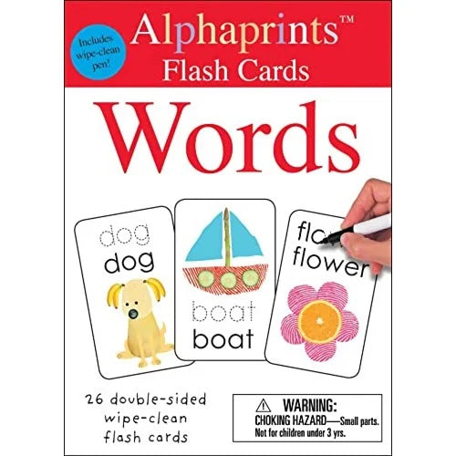 words wipe clean flash cards with pen alphaprints